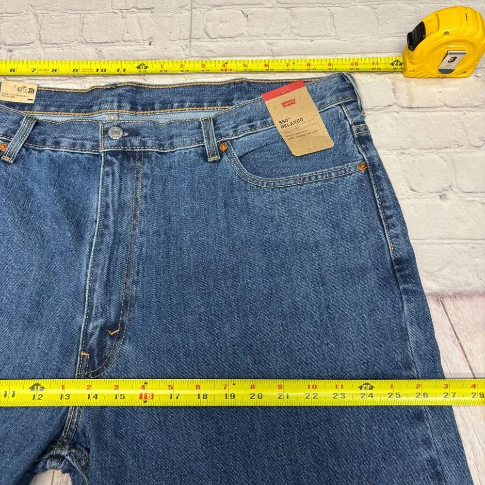 NWT Levi's 550 Relaxed Jeans Men Size 46x32 Blue Denim C106 -6